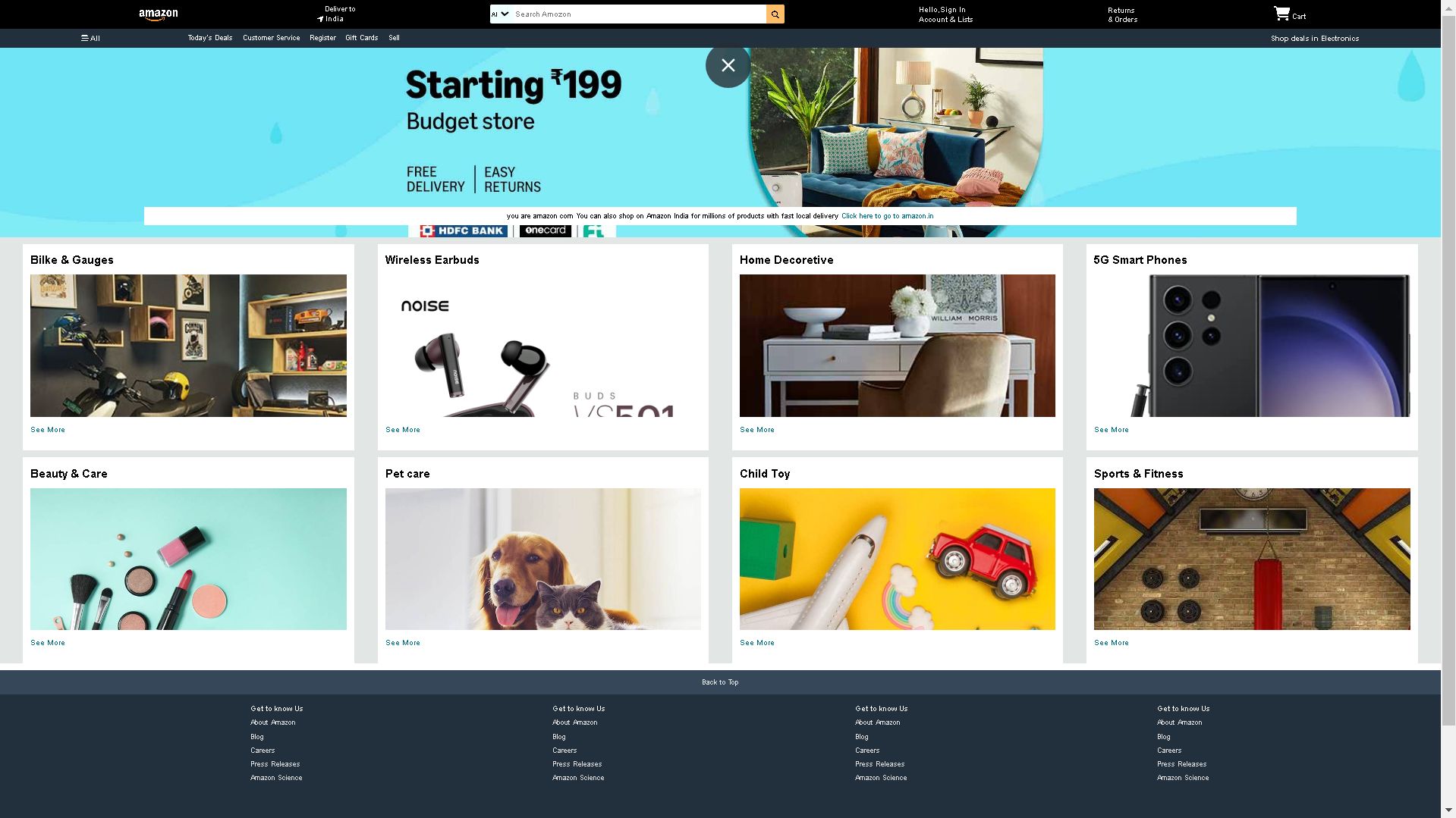 Amazon Store Website